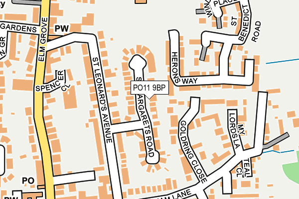 PO11 9BP map - OS OpenMap – Local (Ordnance Survey)