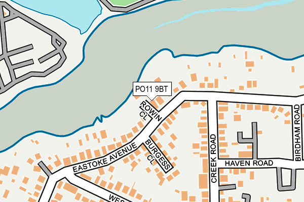 PO11 9BT map - OS OpenMap – Local (Ordnance Survey)
