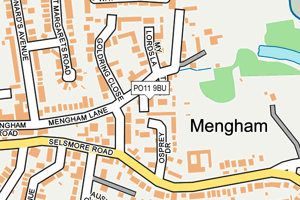 PO11 9BU map - OS OpenMap – Local (Ordnance Survey)