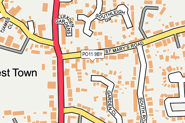 PO11 9BY map - OS OpenMap – Local (Ordnance Survey)