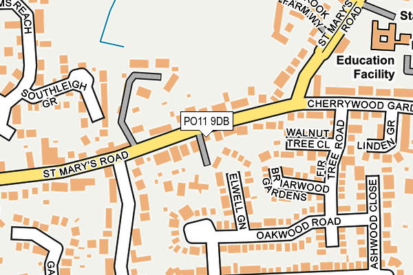 PO11 9DB map - OS OpenMap – Local (Ordnance Survey)