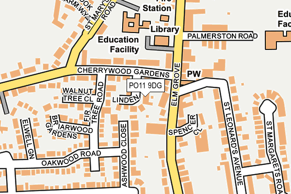 PO11 9DG map - OS OpenMap – Local (Ordnance Survey)