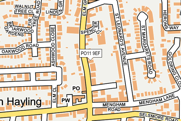 PO11 9EF map - OS OpenMap – Local (Ordnance Survey)