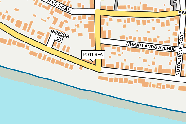 PO11 9FA map - OS OpenMap – Local (Ordnance Survey)