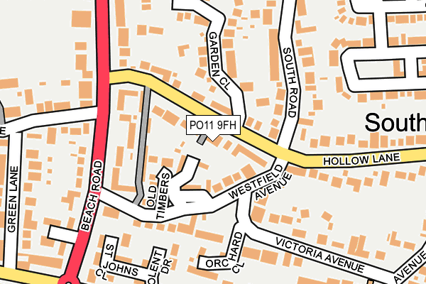 PO11 9FH map - OS OpenMap – Local (Ordnance Survey)