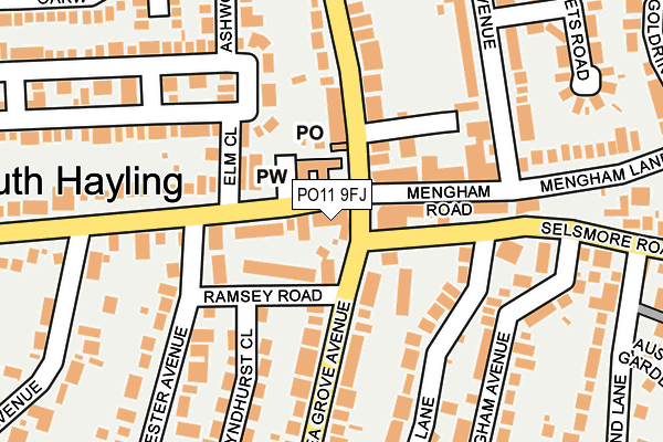 PO11 9FJ map - OS OpenMap – Local (Ordnance Survey)