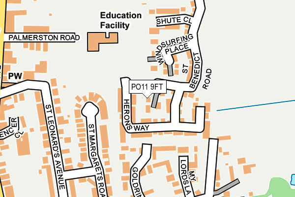 PO11 9FT map - OS OpenMap – Local (Ordnance Survey)