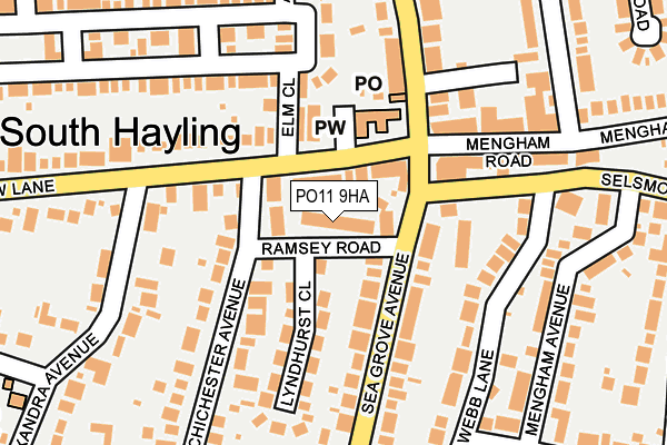 PO11 9HA map - OS OpenMap – Local (Ordnance Survey)