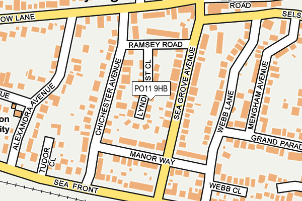 PO11 9HB map - OS OpenMap – Local (Ordnance Survey)