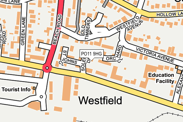 PO11 9HG map - OS OpenMap – Local (Ordnance Survey)