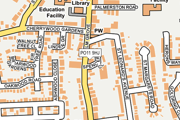 PO11 9HJ map - OS OpenMap – Local (Ordnance Survey)