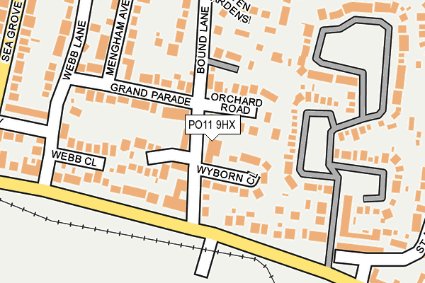 PO11 9HX map - OS OpenMap – Local (Ordnance Survey)