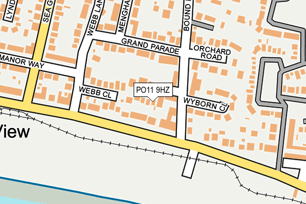 PO11 9HZ map - OS OpenMap – Local (Ordnance Survey)