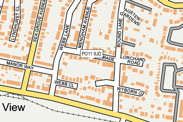 PO11 9JD map - OS OpenMap – Local (Ordnance Survey)