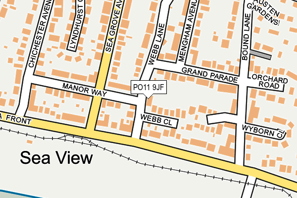 PO11 9JF map - OS OpenMap – Local (Ordnance Survey)