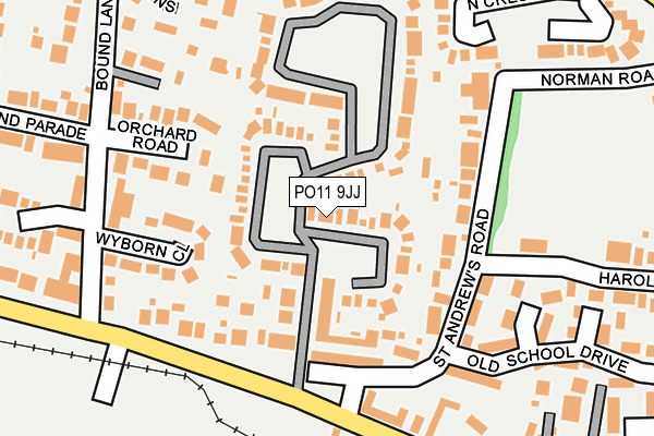 PO11 9JJ map - OS OpenMap – Local (Ordnance Survey)