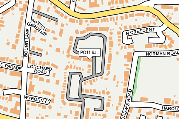 PO11 9JL map - OS OpenMap – Local (Ordnance Survey)