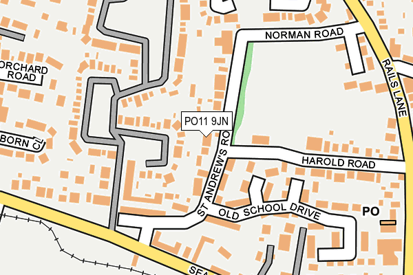 PO11 9JN map - OS OpenMap – Local (Ordnance Survey)