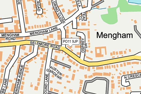 PO11 9JP map - OS OpenMap – Local (Ordnance Survey)