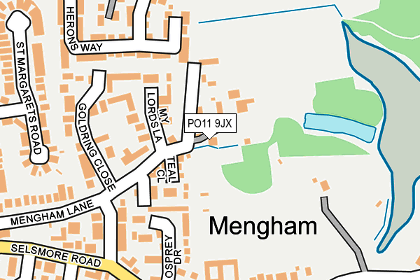 PO11 9JX map - OS OpenMap – Local (Ordnance Survey)