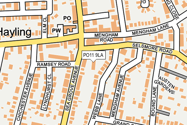 PO11 9LA map - OS OpenMap – Local (Ordnance Survey)