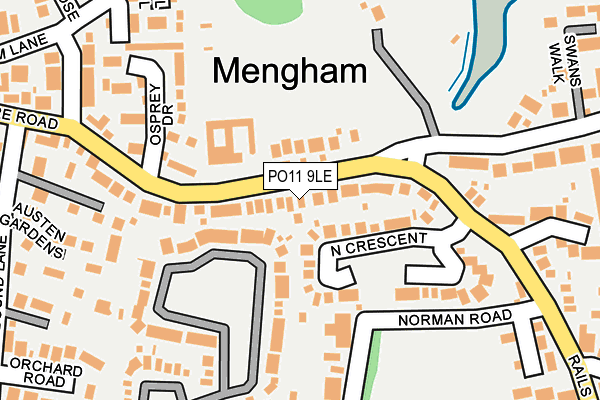 PO11 9LE map - OS OpenMap – Local (Ordnance Survey)