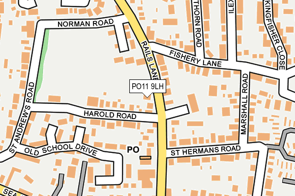 PO11 9LH map - OS OpenMap – Local (Ordnance Survey)