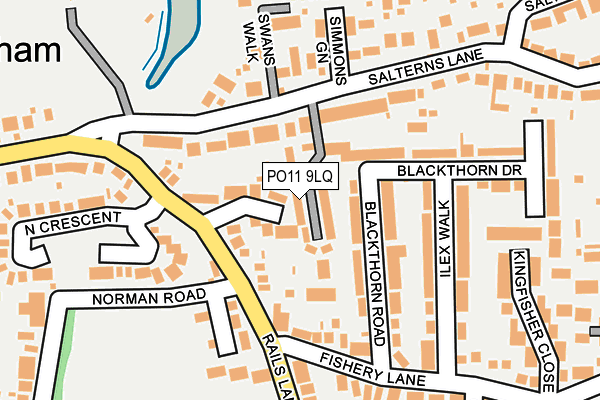 PO11 9LQ map - OS OpenMap – Local (Ordnance Survey)