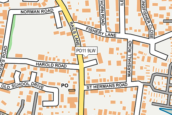 PO11 9LW map - OS OpenMap – Local (Ordnance Survey)