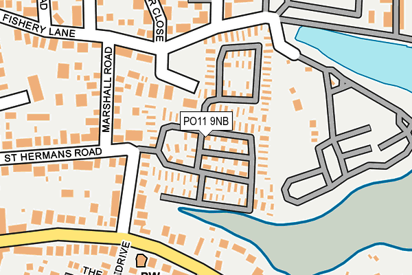 PO11 9NB map - OS OpenMap – Local (Ordnance Survey)