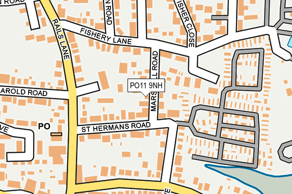 PO11 9NH map - OS OpenMap – Local (Ordnance Survey)