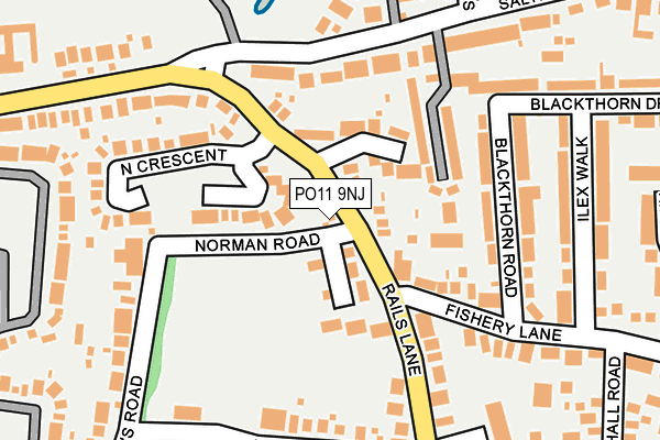 PO11 9NJ map - OS OpenMap – Local (Ordnance Survey)