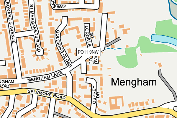 PO11 9NW map - OS OpenMap – Local (Ordnance Survey)