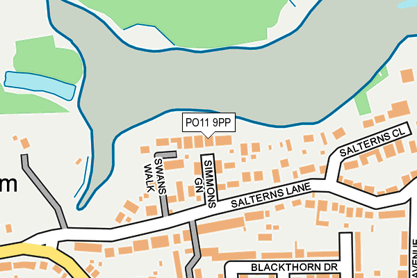 PO11 9PP map - OS OpenMap – Local (Ordnance Survey)