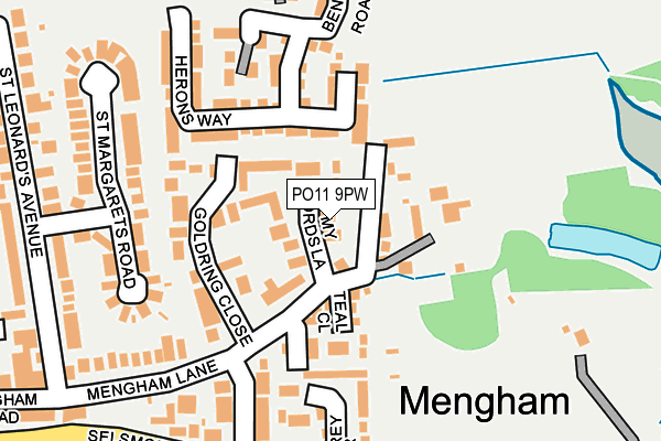 PO11 9PW map - OS OpenMap – Local (Ordnance Survey)