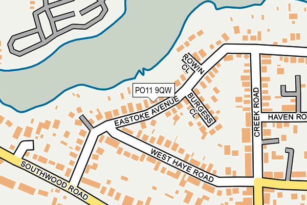 PO11 9QW map - OS OpenMap – Local (Ordnance Survey)