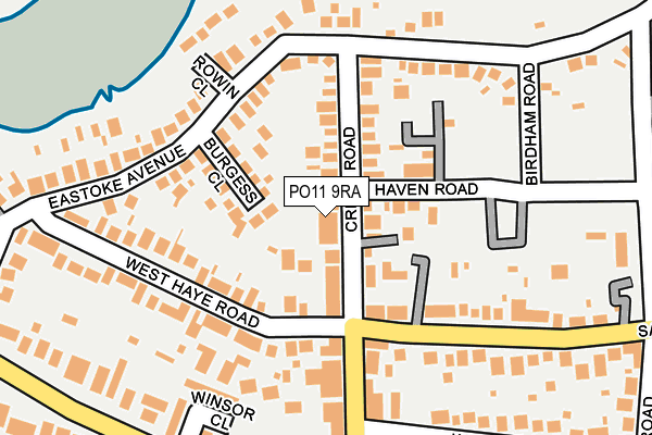 PO11 9RA map - OS OpenMap – Local (Ordnance Survey)