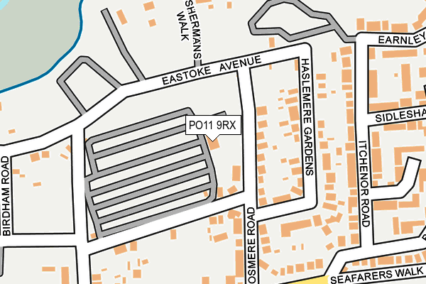 PO11 9RX map - OS OpenMap – Local (Ordnance Survey)