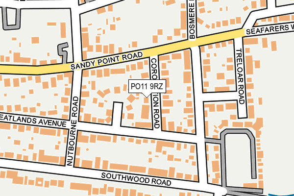 PO11 9RZ map - OS OpenMap – Local (Ordnance Survey)