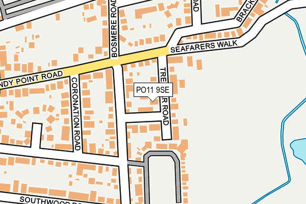 PO11 9SE map - OS OpenMap – Local (Ordnance Survey)
