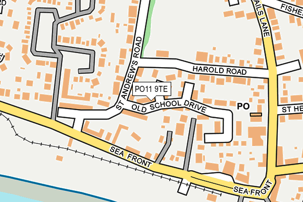PO11 9TE map - OS OpenMap – Local (Ordnance Survey)