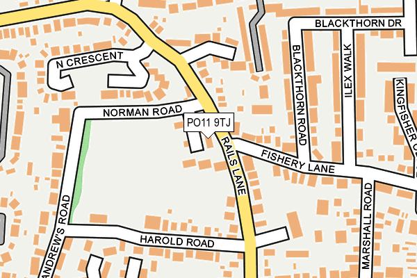 PO11 9TJ map - OS OpenMap – Local (Ordnance Survey)