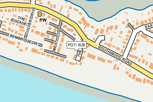 PO11 9UB map - OS OpenMap – Local (Ordnance Survey)