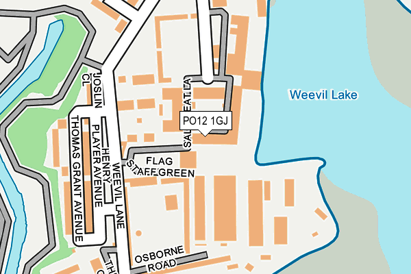 PO12 1GJ map - OS OpenMap – Local (Ordnance Survey)