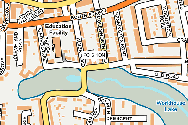 PO12 1QN map - OS OpenMap – Local (Ordnance Survey)