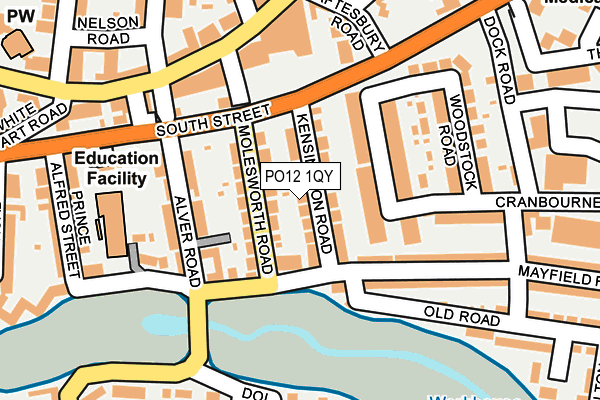 PO12 1QY map - OS OpenMap – Local (Ordnance Survey)