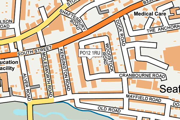 PO12 1RU map - OS OpenMap – Local (Ordnance Survey)