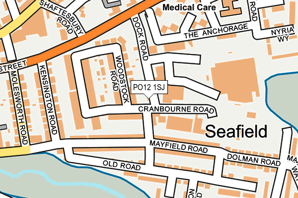 PO12 1SJ map - OS OpenMap – Local (Ordnance Survey)