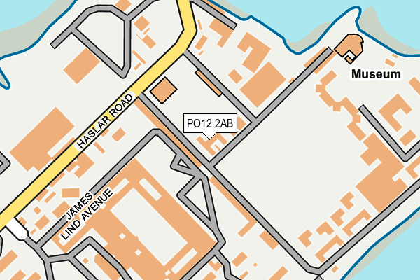 PO12 2AB map - OS OpenMap – Local (Ordnance Survey)