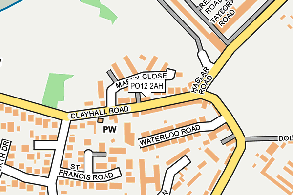 PO12 2AH map - OS OpenMap – Local (Ordnance Survey)